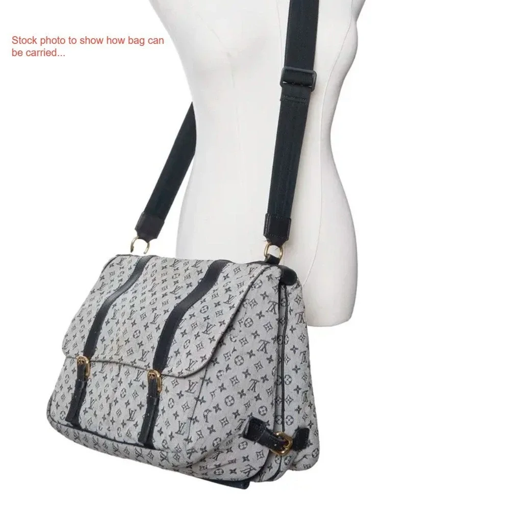 Louis Vuitton Vintage Blue Monogram Mini Lin Sac Maman 2003 Messenger Diaper Bag